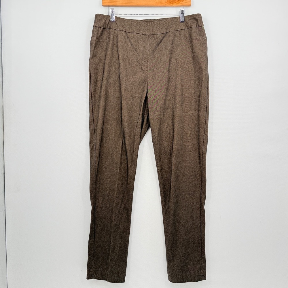 Soft Surroundings Pull On Pants Women XL Brown Marl Stretch Quiet Luxe Coastal